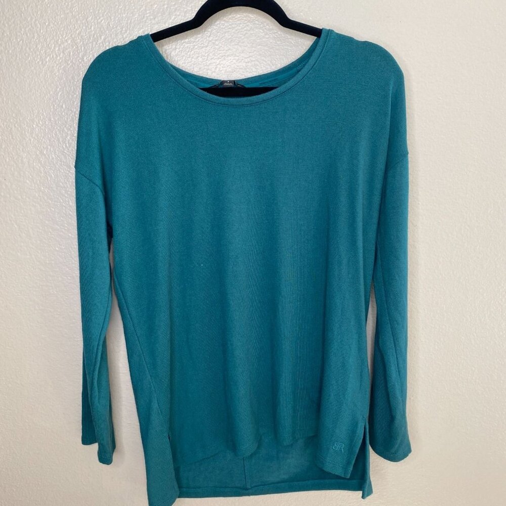 Banana Republic Long Sleeve Green Womens Tunic Top Small Lightweight Rayon